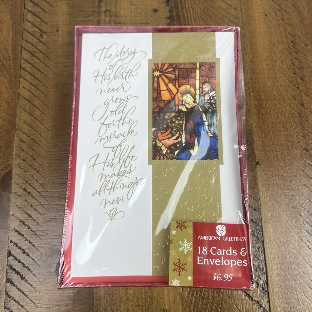 American Greetings Christmas Cards 18 Count Religious Nativity Sealed Vintage